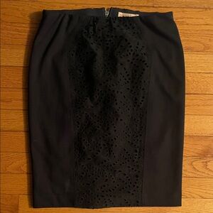 Rebecca Taylor Black Lace Pencil Skirt